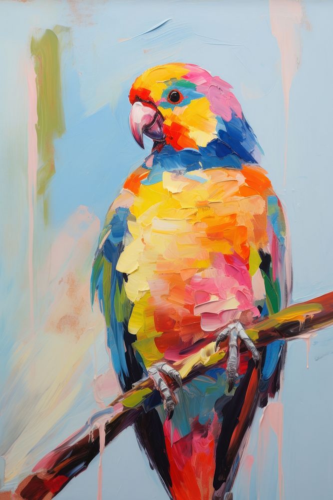 Bird painting bird parrot.