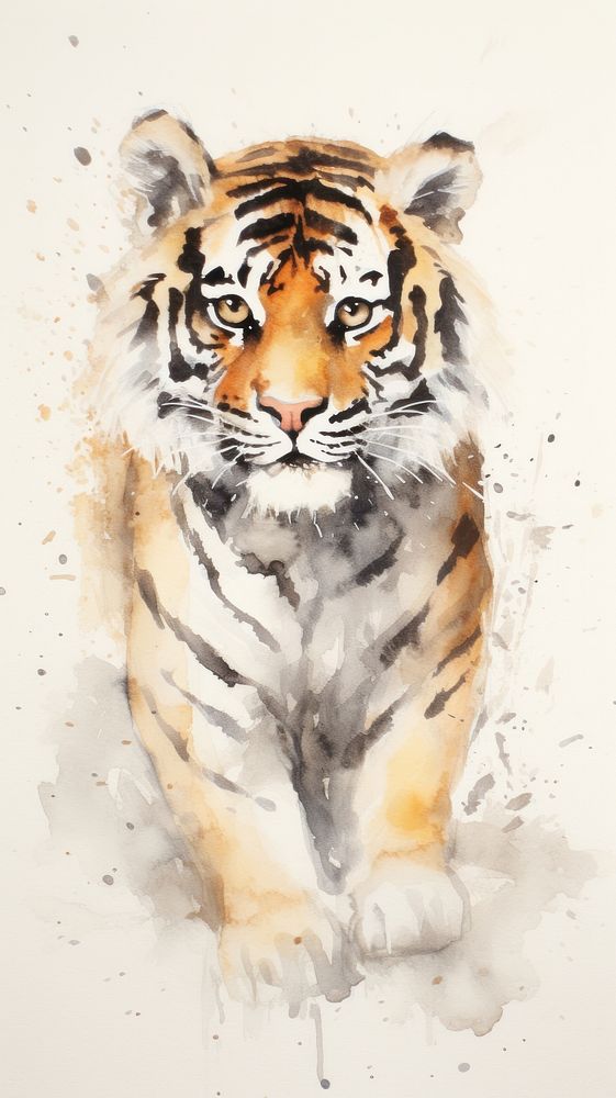 Mini tiger wildlife painting animal.