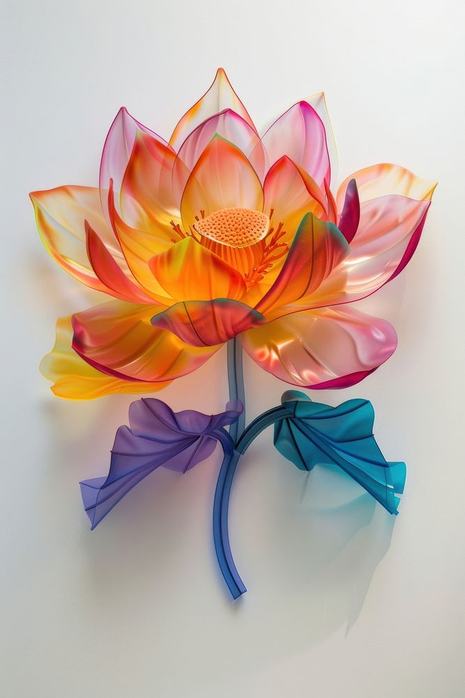 Lotus made from polyethylene flower petal plant.