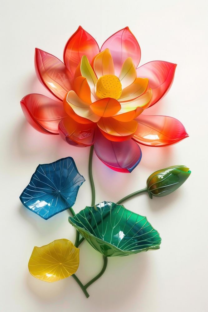Lotus made from polyethylene jewelry flower petal.