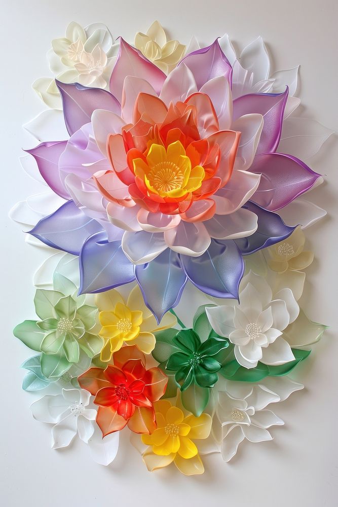 Lotus made from polyethylene pattern flower petal.