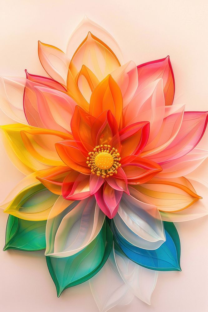 Lotus made from polyethylene flower dahlia petal.