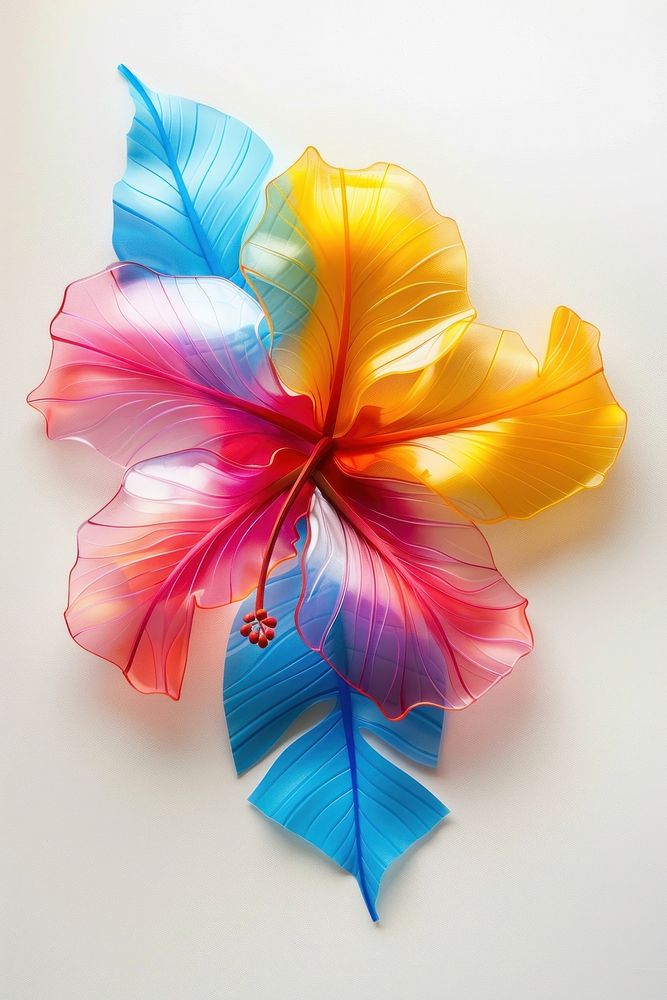 Tropical flower made from polyethylene jewelry petal plant.