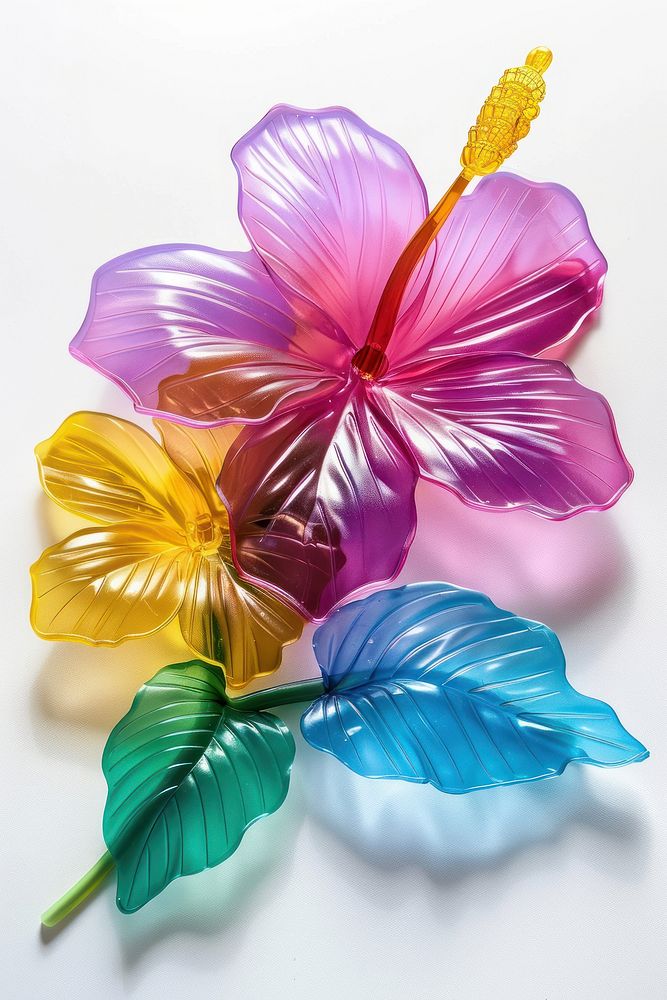 Tropical flower made from polyethylene nature petal plant.