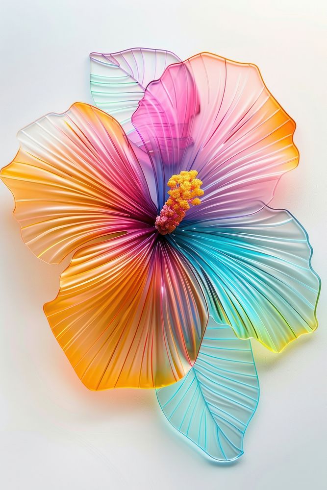 Tropical flower made from polyethylene petal art accessories.