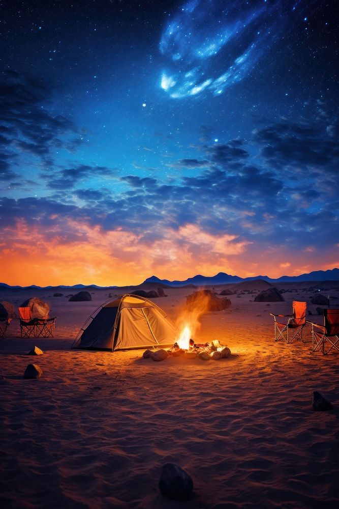 Camping camping outdoors bonfire.