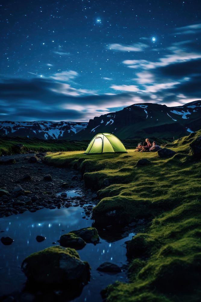 Camping camping night landscape.