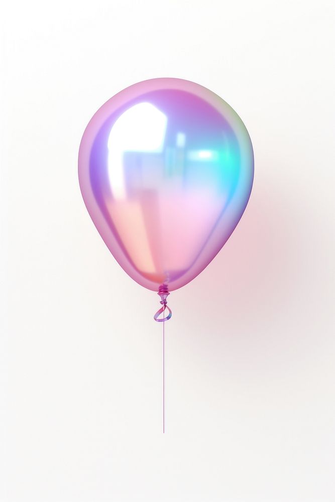 3d render of balloon holographic glass color white background lightweight anniversary.