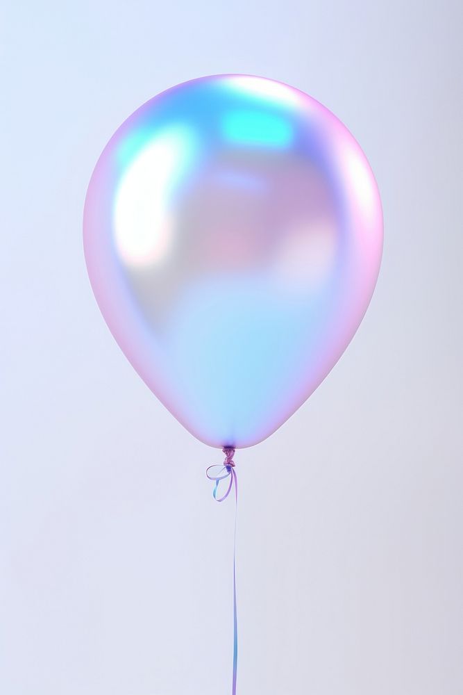 3d render of balloon holographic glass color lightweight celebration mid-air.