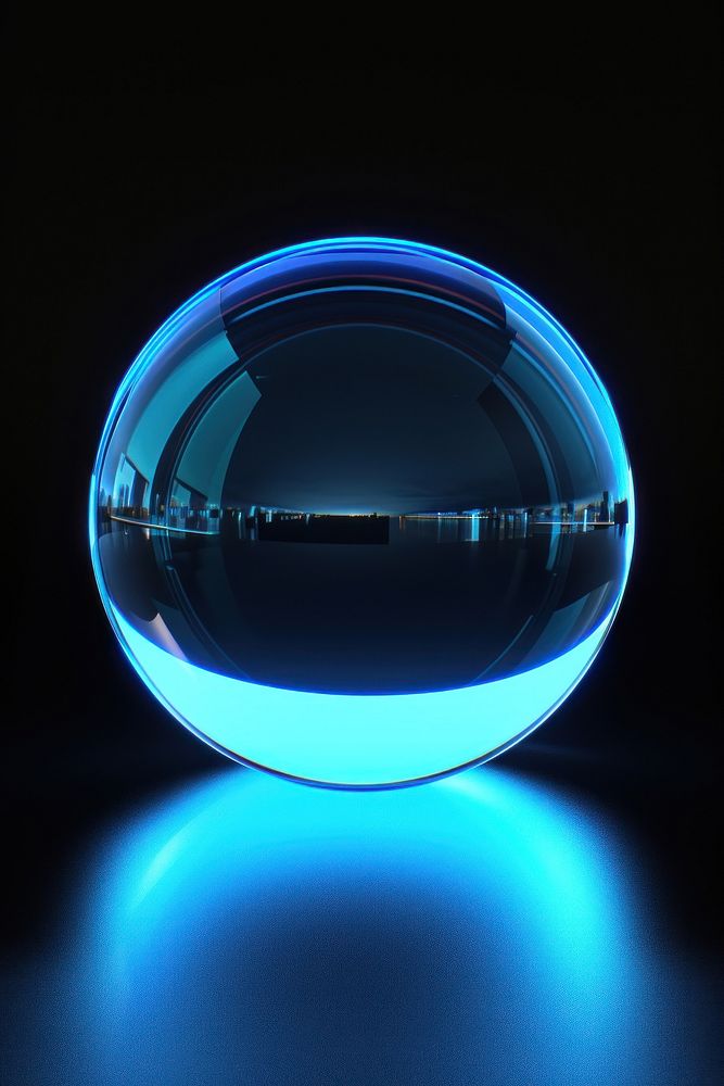 3d render of glowing ball sphere night black background.