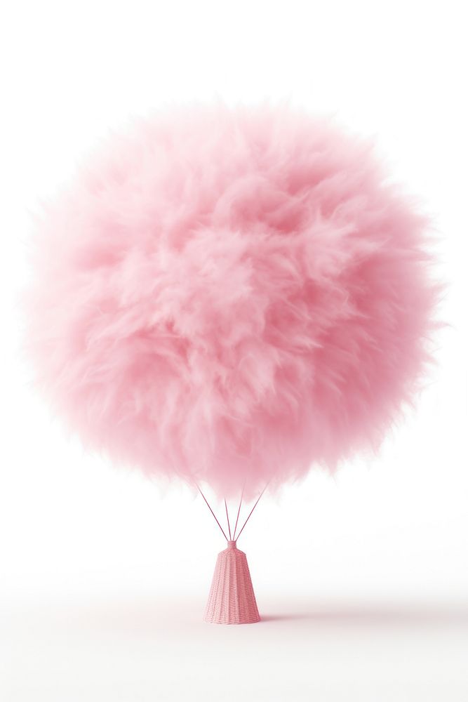3d render of hot air balloon plant pink white background.