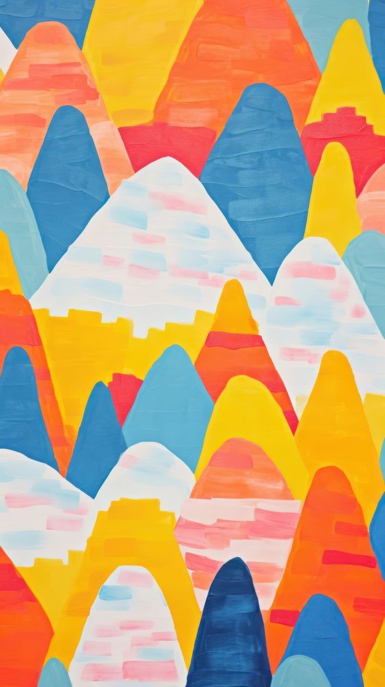 Acrylic paint of mountain repeated pattern backgrounds painting art.
