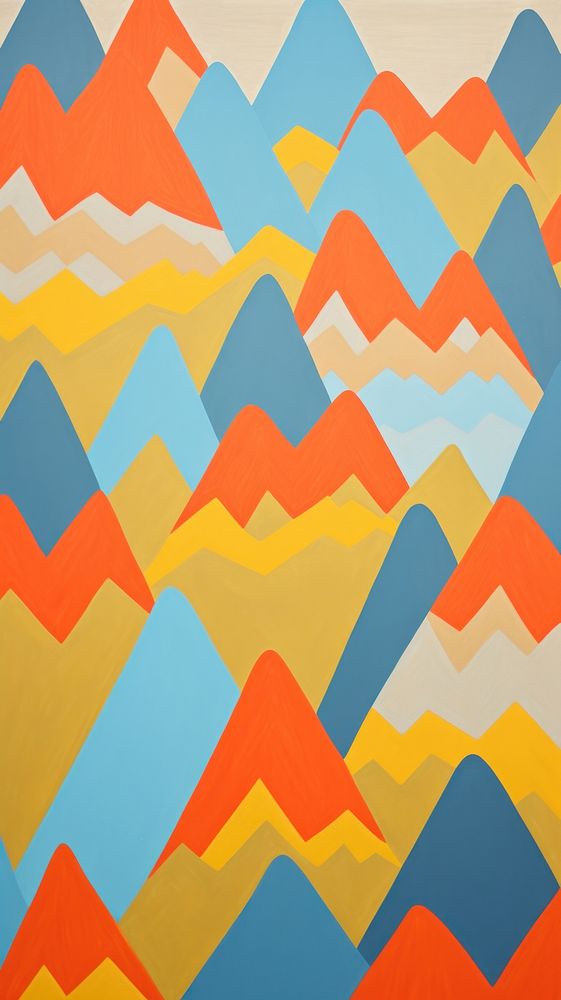 Acrylic paint of mountain repeated pattern backgrounds painting wall.