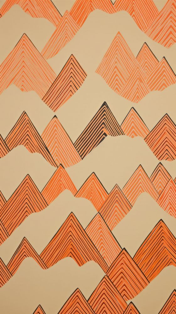 Acrylic paint of mountain repeated pattern backgrounds wall architecture.