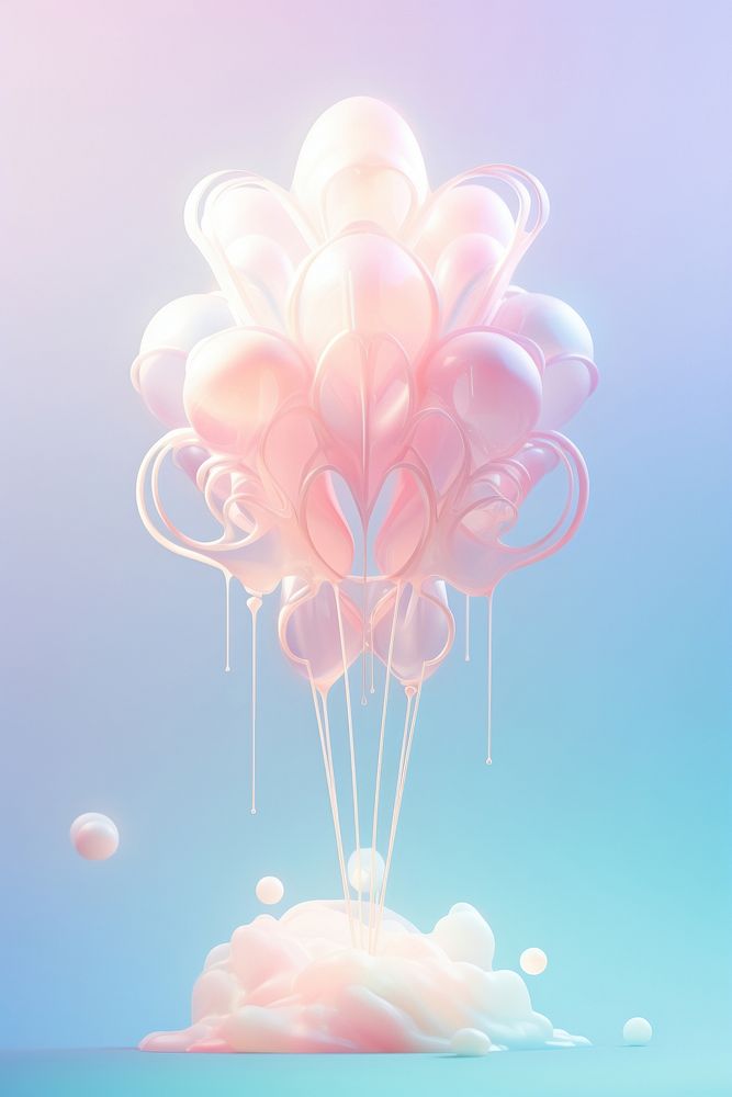 Balloon in the style of pastel dream art nouveau celebration decoration chandelier.