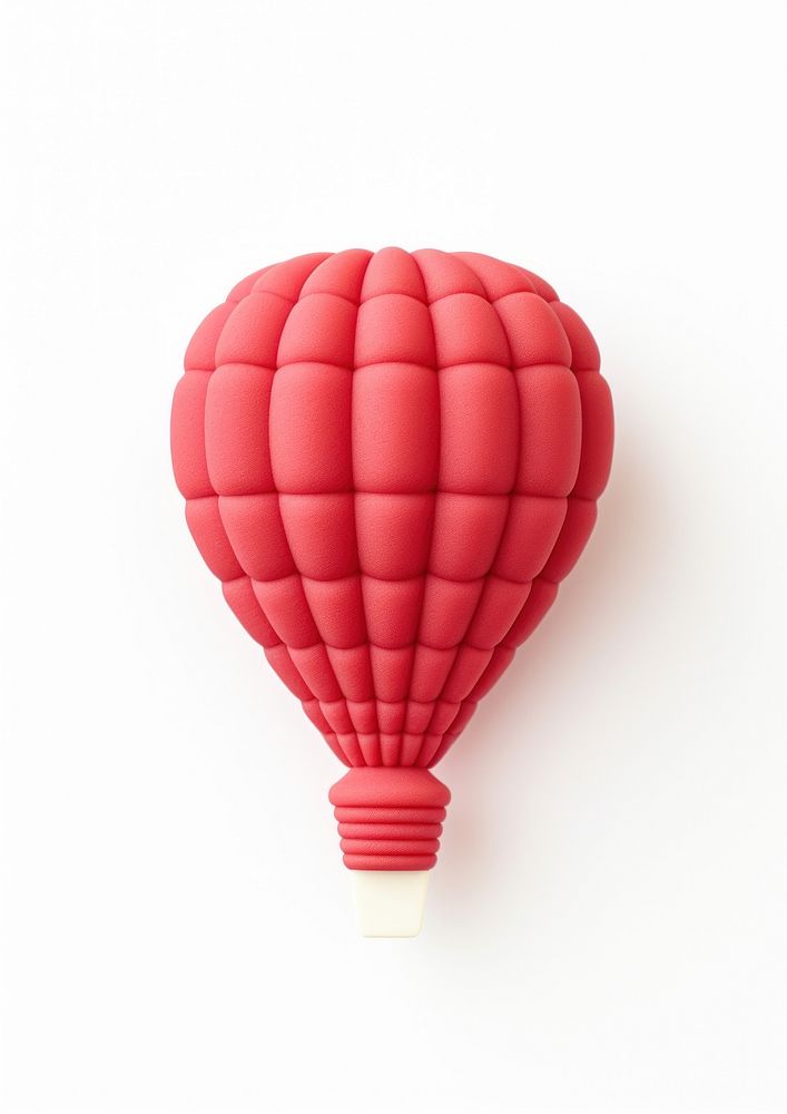 Cute Plasticine clay 3d of hot air balloon aircraft white background transportation.