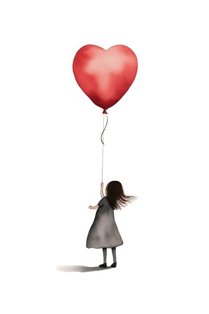 Cute watercolor illustration of a balloon adult white background celebration.