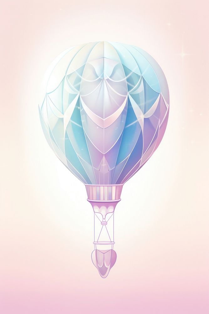 Hot air balloon in the style of pastel dream art nouveau aircraft transportation technology.