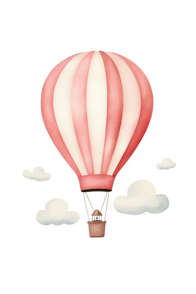 Hot air balloon in embroidery style aircraft vehicle transportation.
