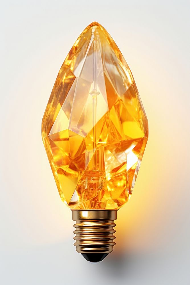 Yellow light bulb gemstone jewelry crystal.