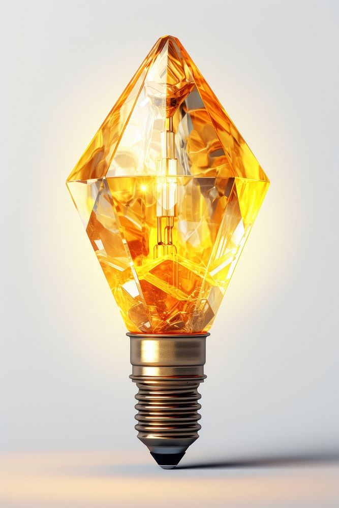 Yellow light bulb lightbulb gemstone crystal.