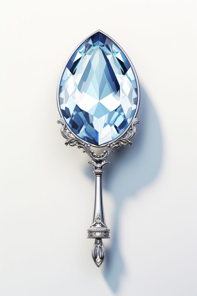 Silver magnifying glass gemstone jewelry diamond.