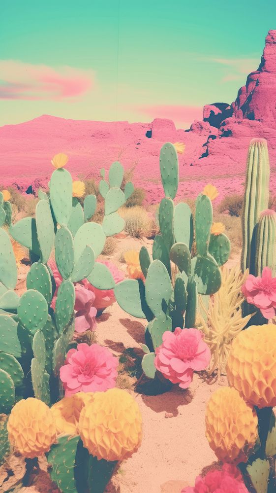 Cactus desert landscape outdoors nature.
