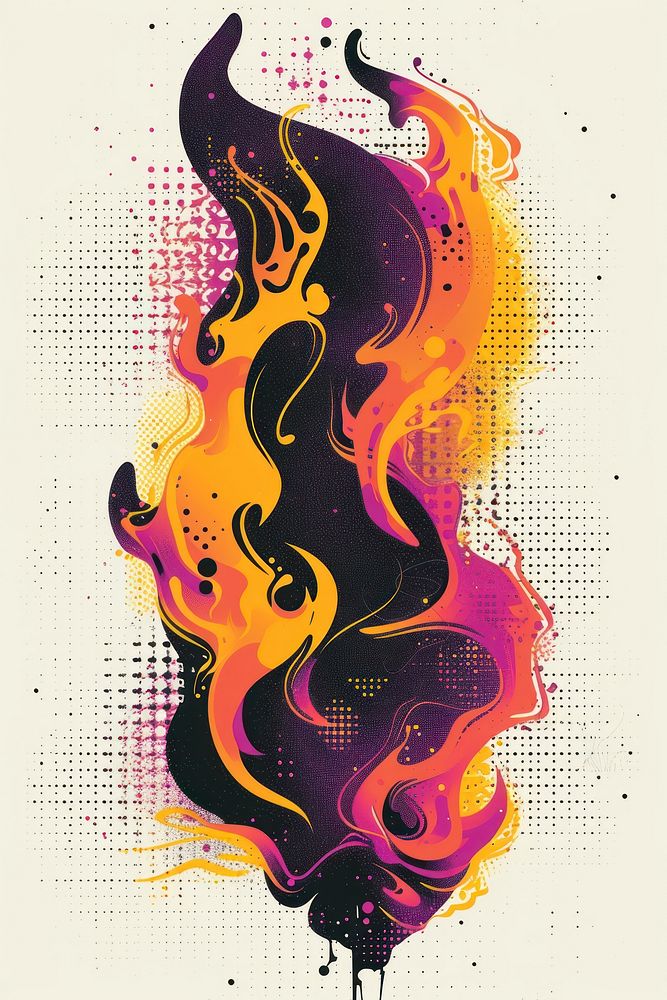 Fire art abstract painting.