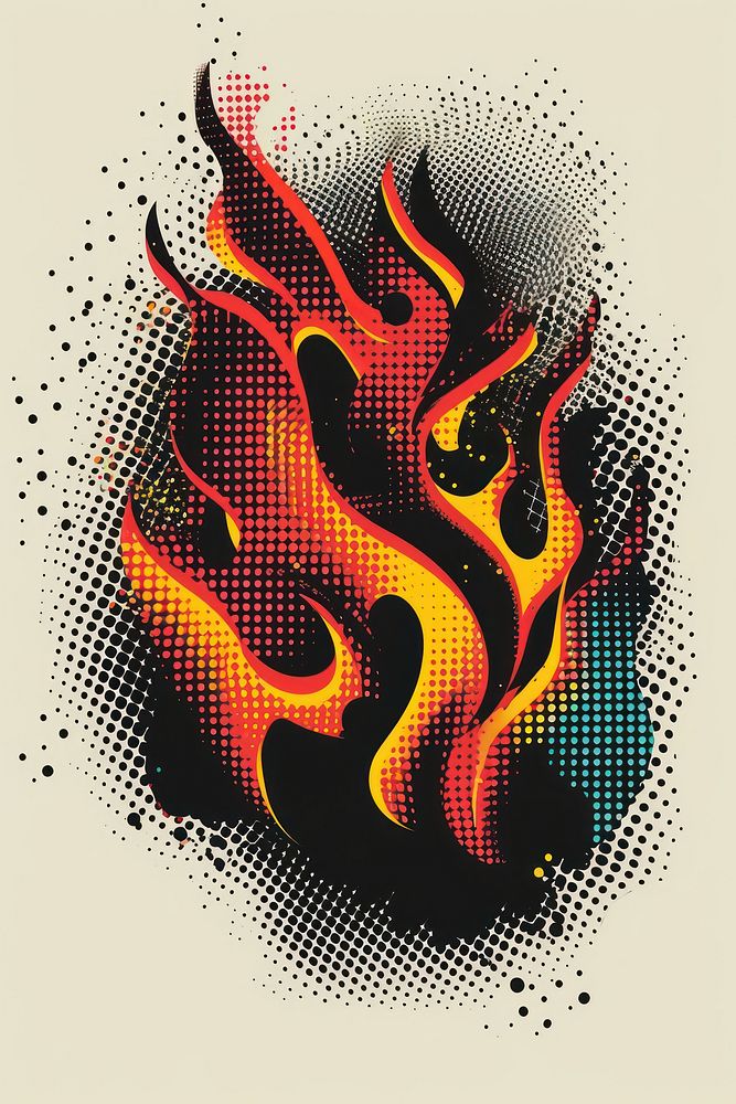 Fire art abstract sign.