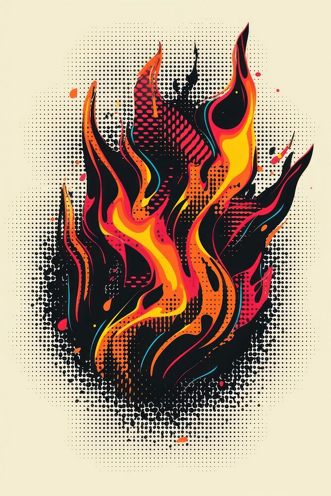 Fire abstract sign art.