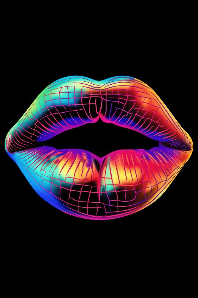 Lips graphics purple art.