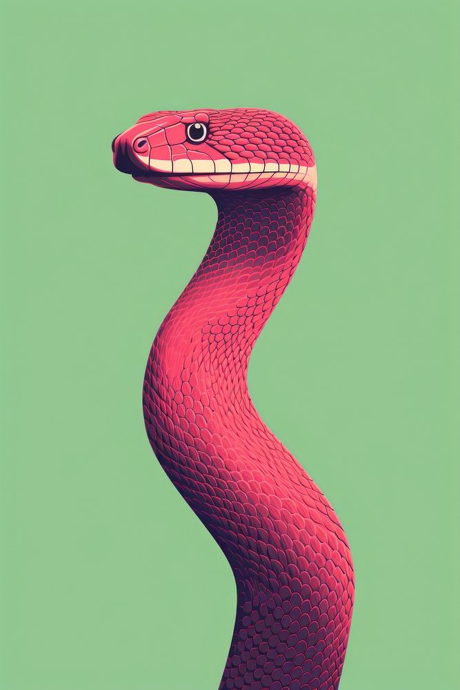 Litograph minimal Snake snake reptile animal.