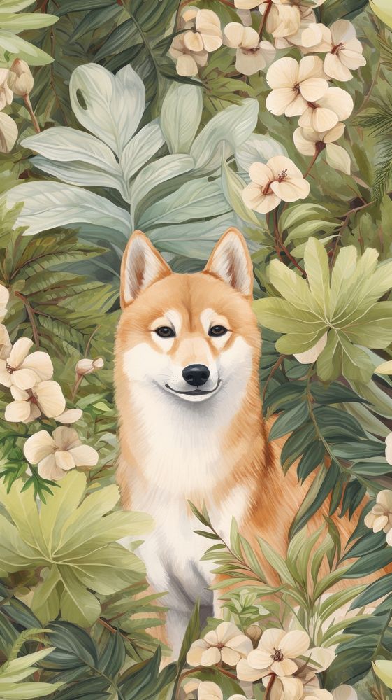 Realistic hand drawing of shiba dog backgrounds outdoors mammal.