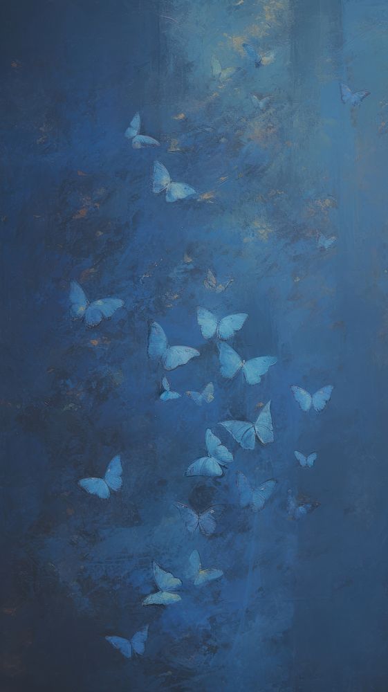 Acrylic paint of common blue butterfiles painting texture art.