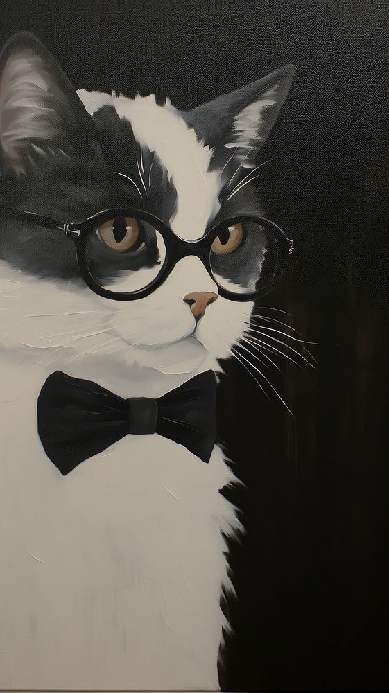 Glasses art painting animal.