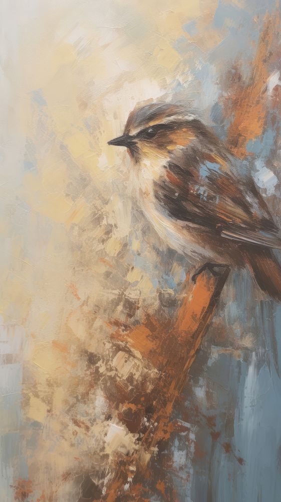 Bird art painting sparrow.