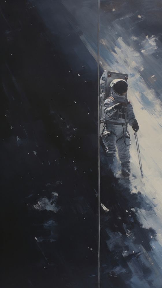 Acrylic paint of astronaut space transportation astronomy.
