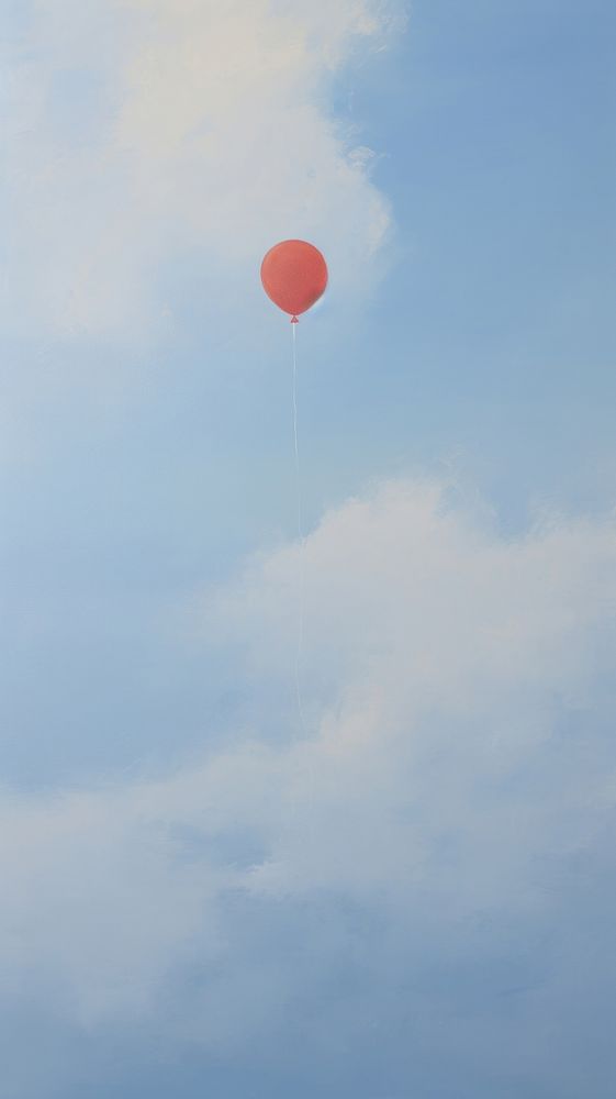 Acrylic paint of balloon aircraft outdoors nature.