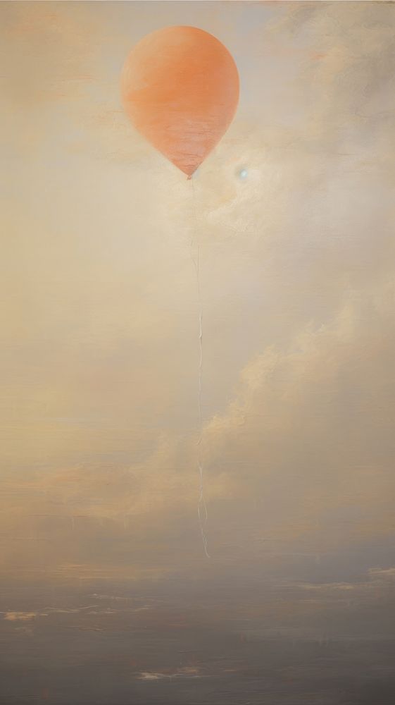 Acrylic paint of balloon aircraft transportation tranquility.