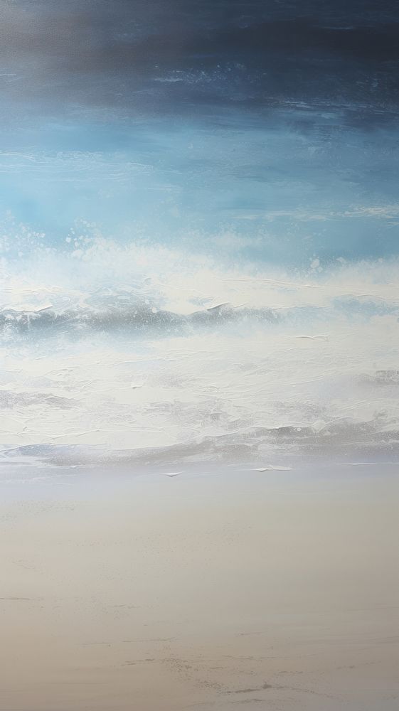 Acrylic paint of beach horizon nature ocean.
