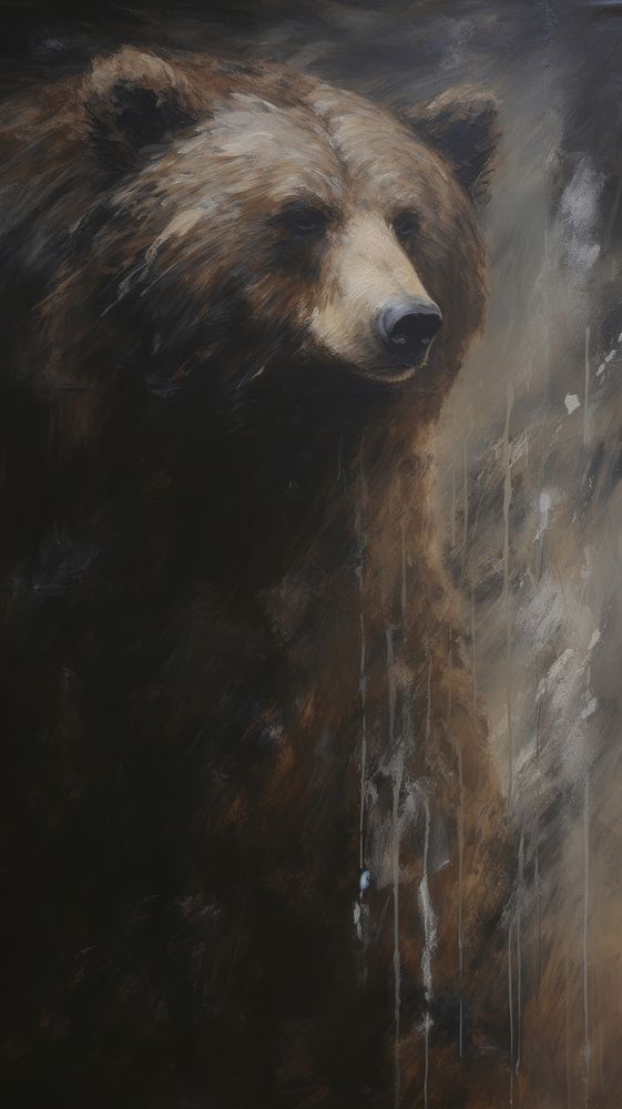 Bear wildlife painting mammal.