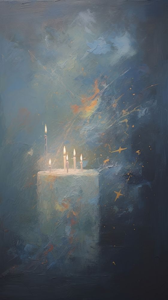 Acrylic paint of birthday painting candle art.