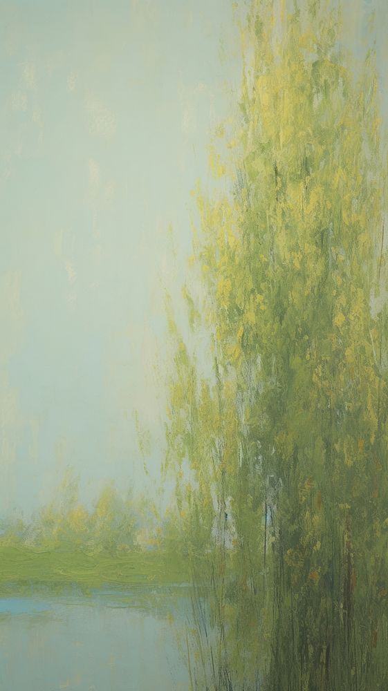 Tree painting willow plant.