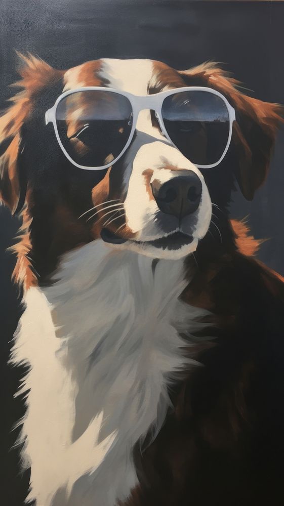 Sunglasses art portrait mammal.