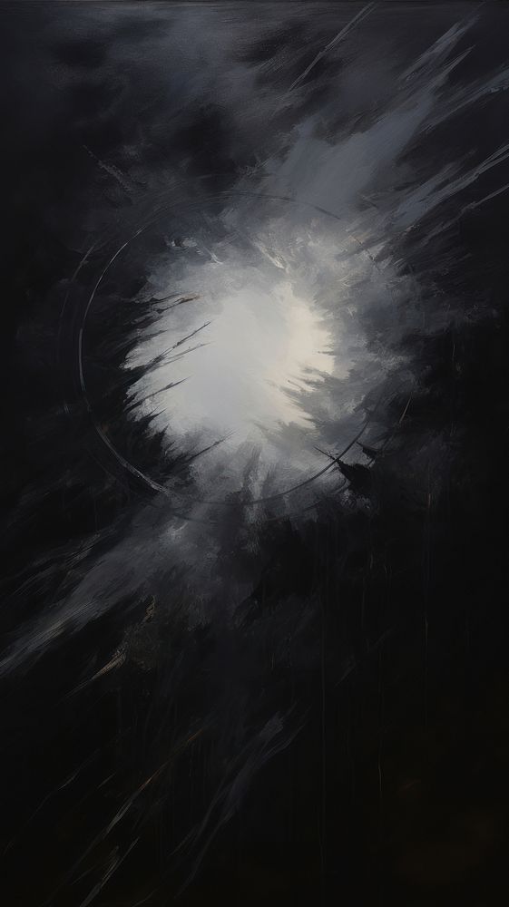 Acrylic paint of eye night art thunderstorm.