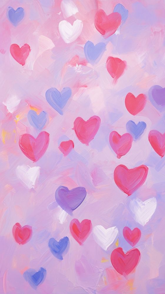 Heart shapes backgrounds painting petal.