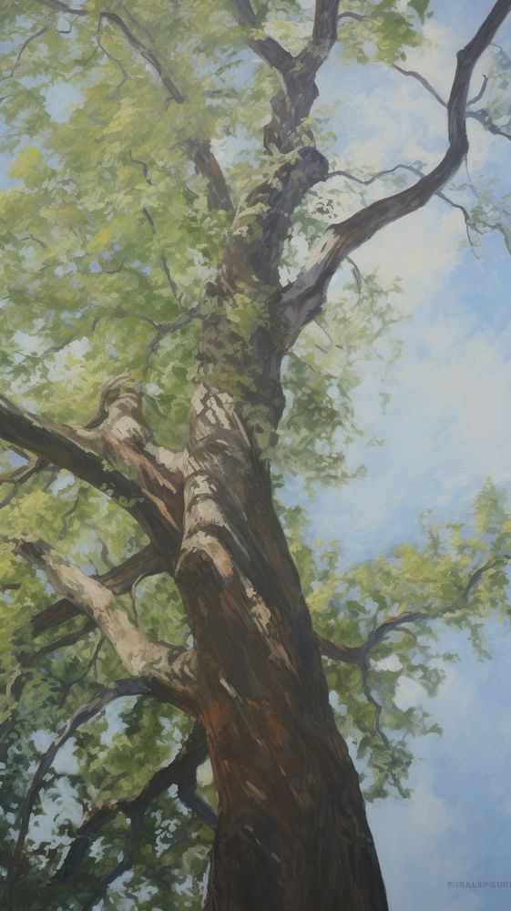Oak tree outdoors painting nature.