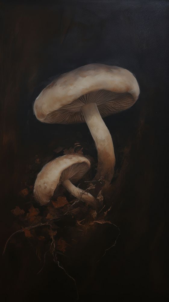 Acrylic paint of mushroom painting fungus art.