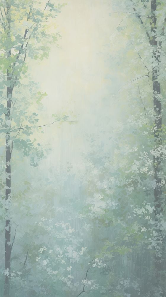 Acrylic paint of spring forest outdoors woodland texture.