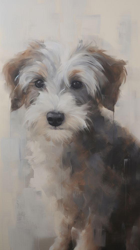 Puppy art painting terrier.